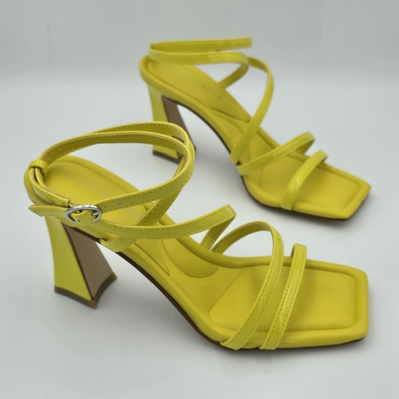 Marc Fisher Shoes - Marc Fisher Mahima Strappy Heeled Sandals, Greenish/Yellow, Women's 5M